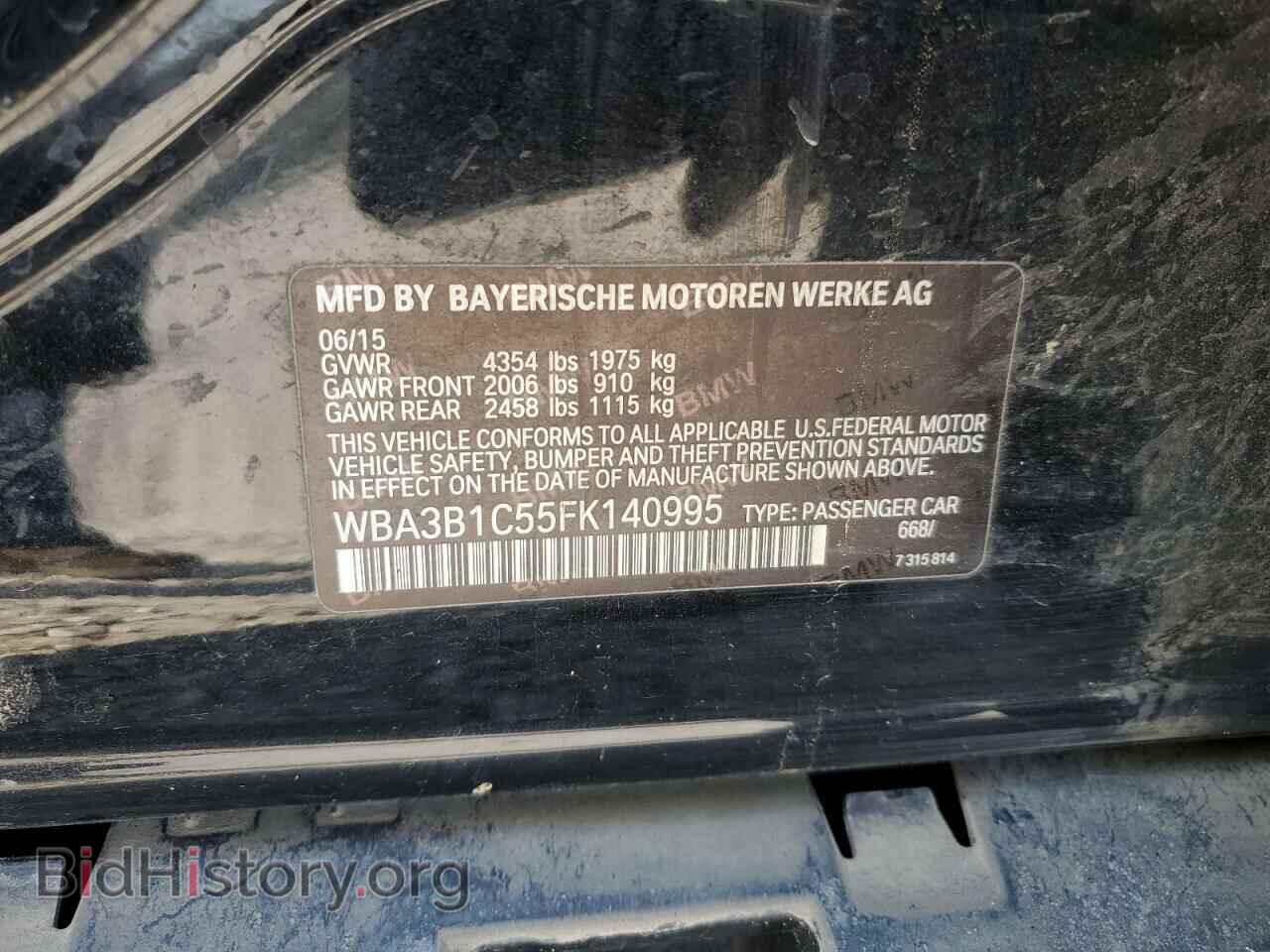 2015 BMW 3 SERIES - VIN: WBA3B1C55FK140995 - Фото 12