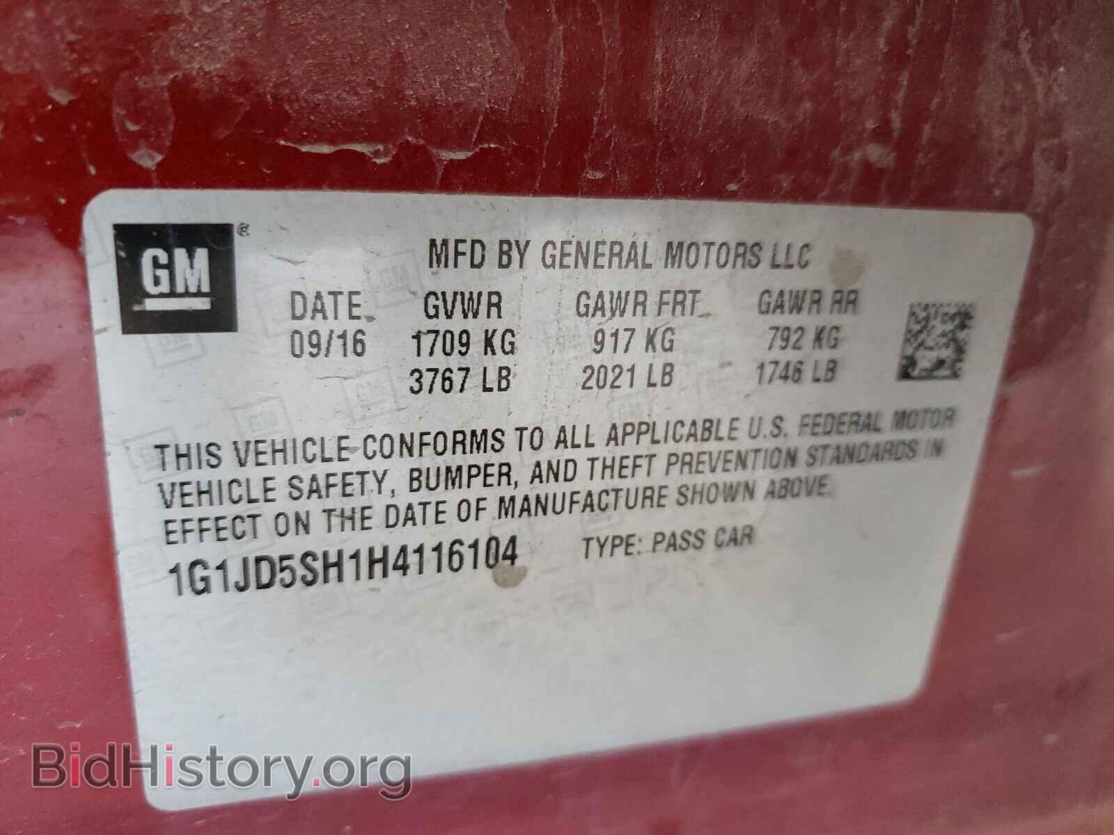 2017 CHEVROLET SONIC - VIN: 1G1JD5SH1H4116104 - Фото 10