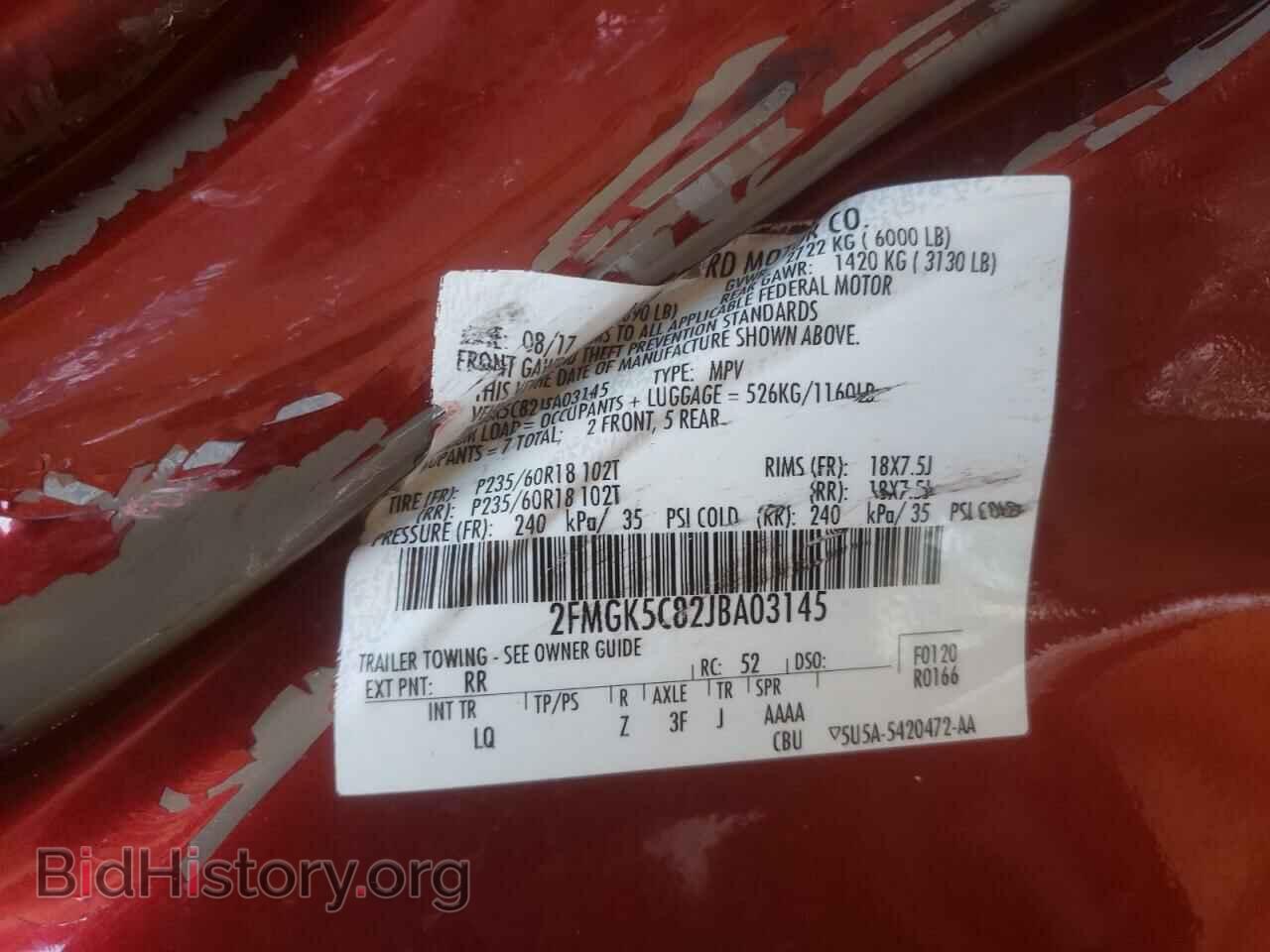 2018 FORD FLEX - VIN: 2FMGK5C82JBA03145 - Photo 10