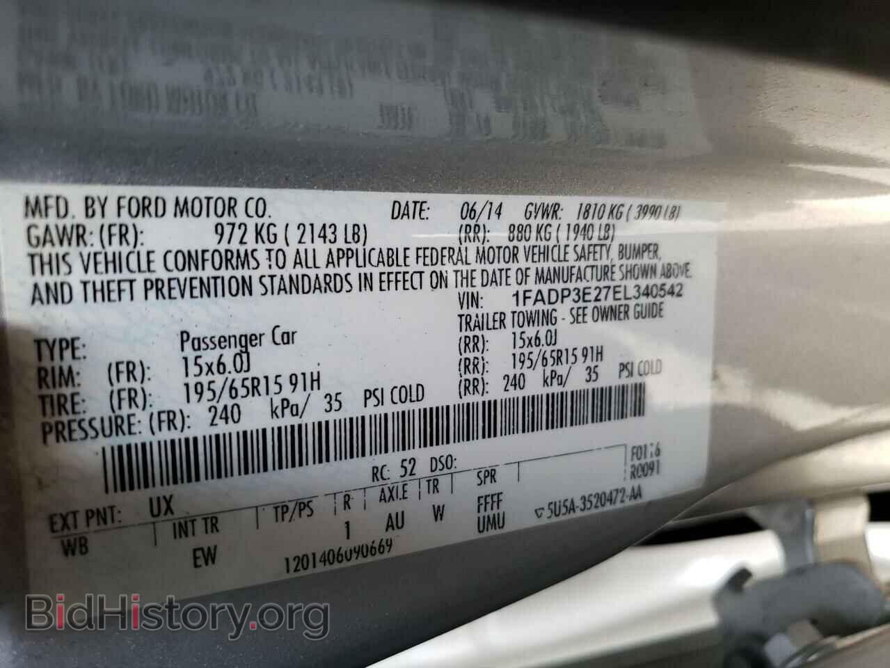 2014 FORD FOCUS - VIN: 1FADP3E27EL340542 - Фото 10