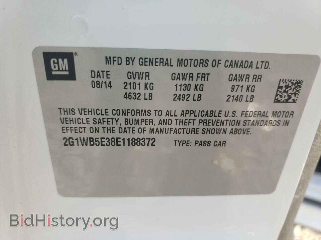 2014 CHEVROLET IMPALA - VIN: 2G1WB5E38E1188372 - Фото 10