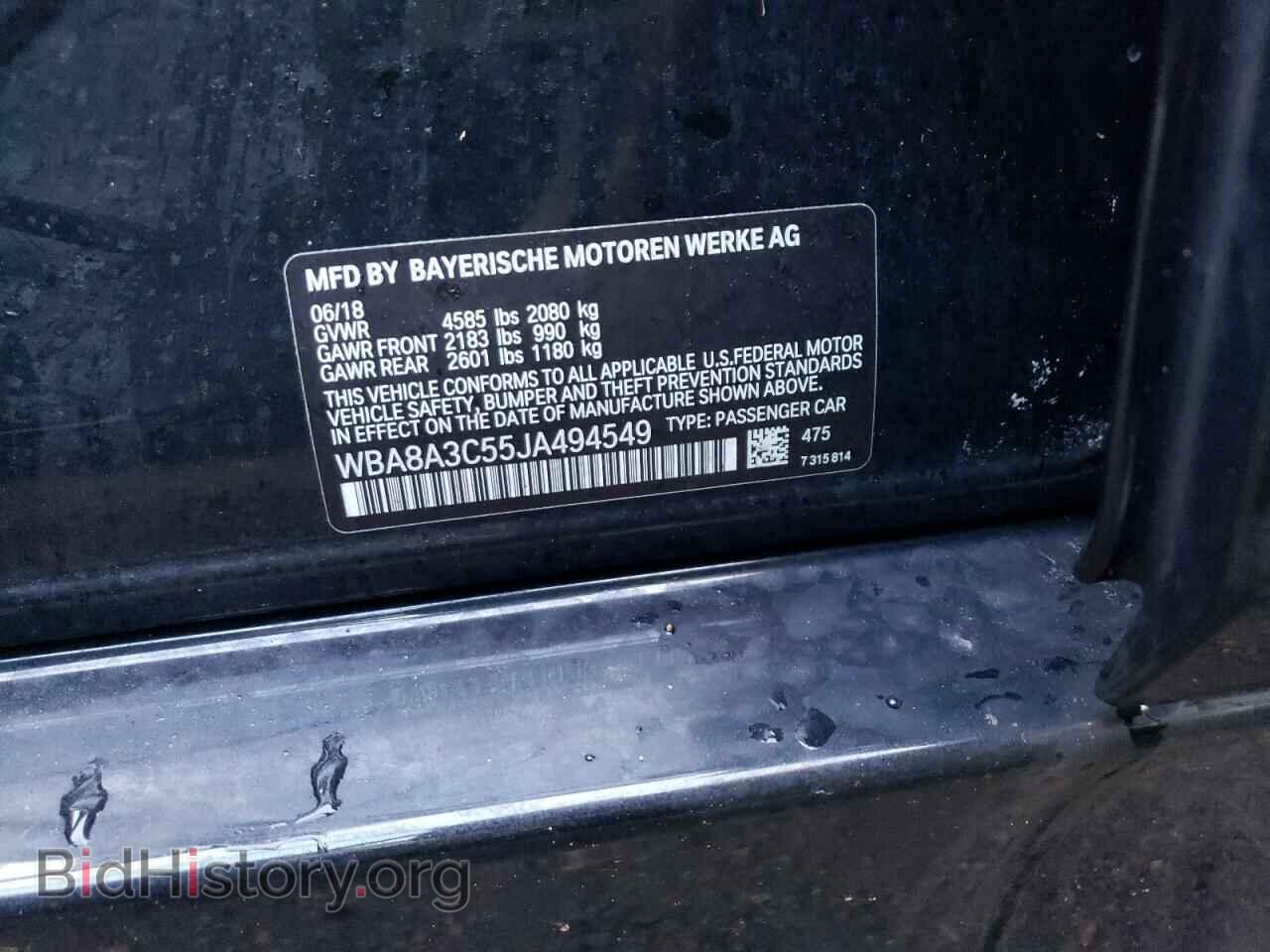 2018 BMW 3 SERIES - VIN: WBA8A3C55JA494549 - Фото 10