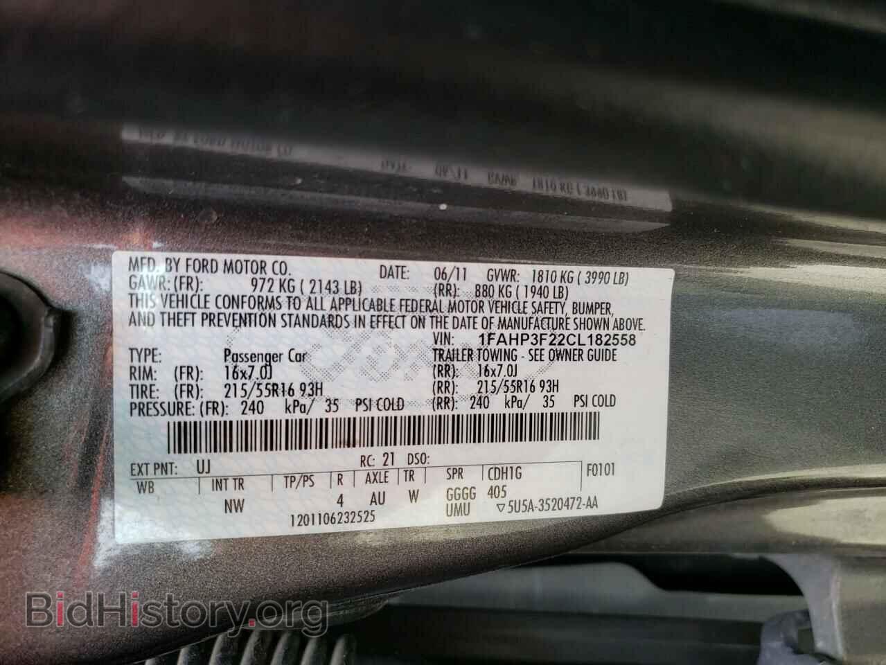 2012 FORD FOCUS - VIN: 1FAHP3F22CL182558 - Фото 10