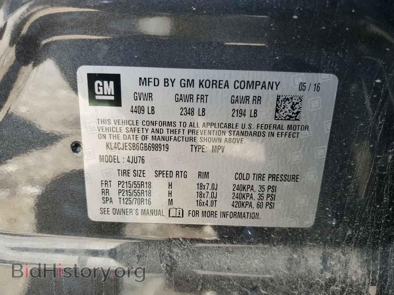 2016 BUICK ENCORE - VIN: KL4CJESB6GB698919 - Photo 13