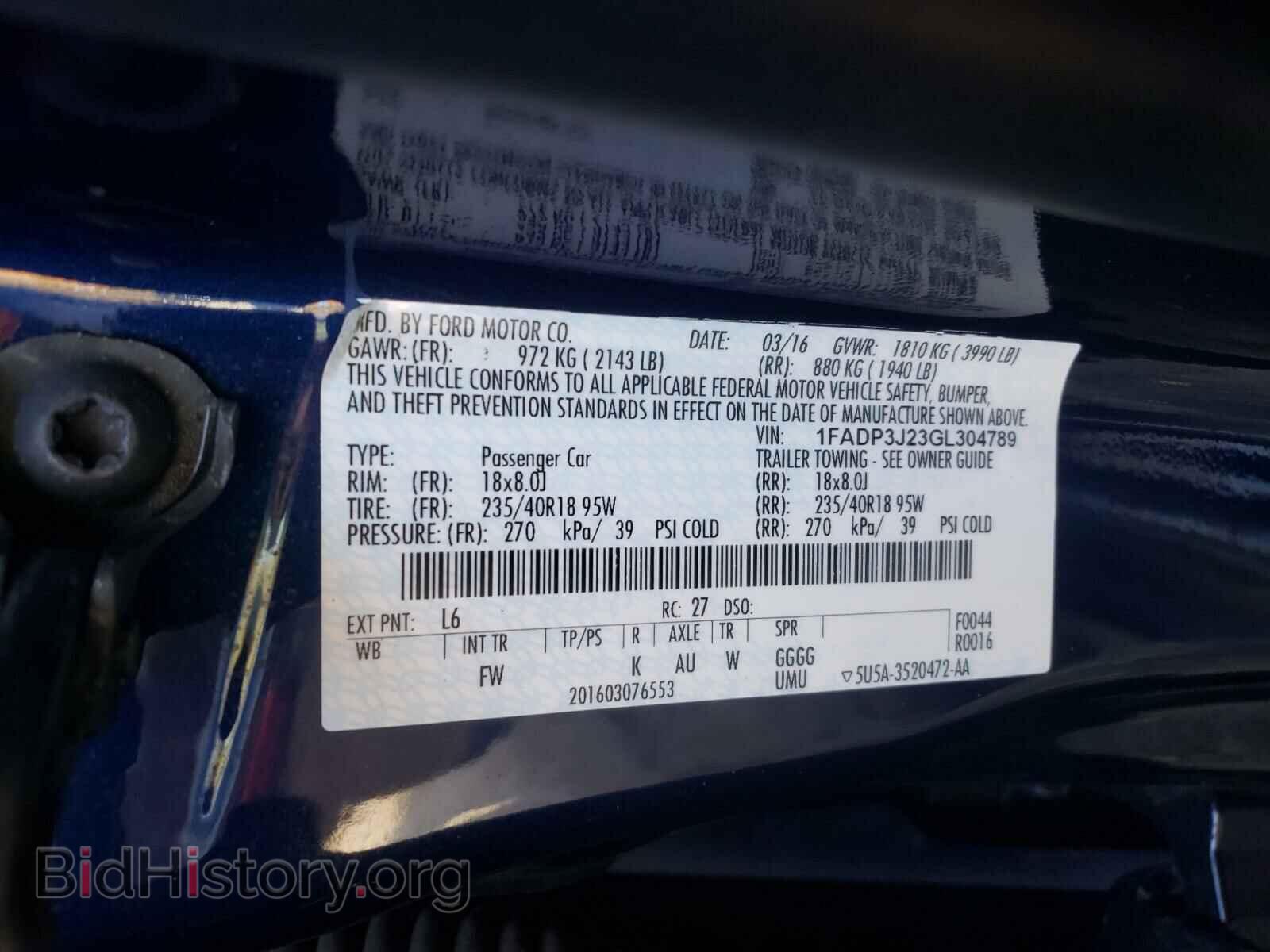 2016 FORD FOCUS - VIN: 1FADP3J23GL304789 - Фото 10