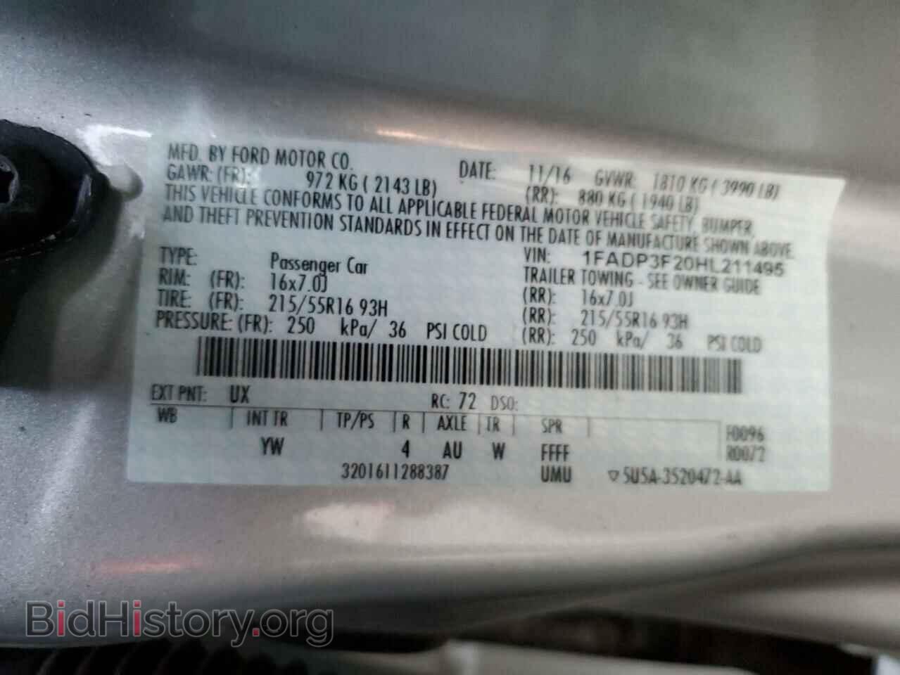 2017 FORD FOCUS - VIN: 1FADP3F20HL211495 - Photo 10