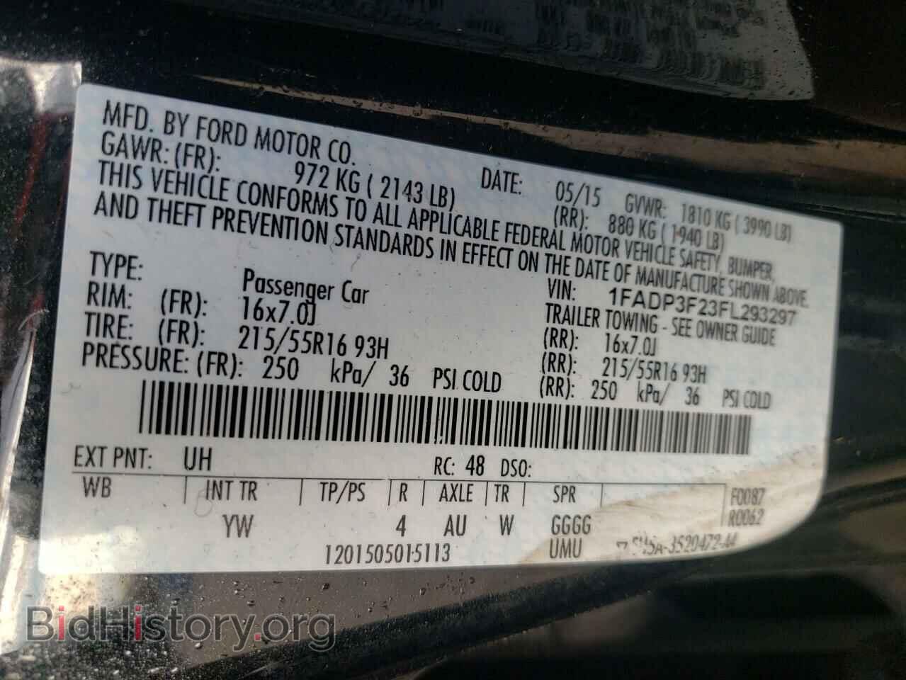 2015 FORD FOCUS - VIN: 1FADP3F23FL293297 - Фото 10