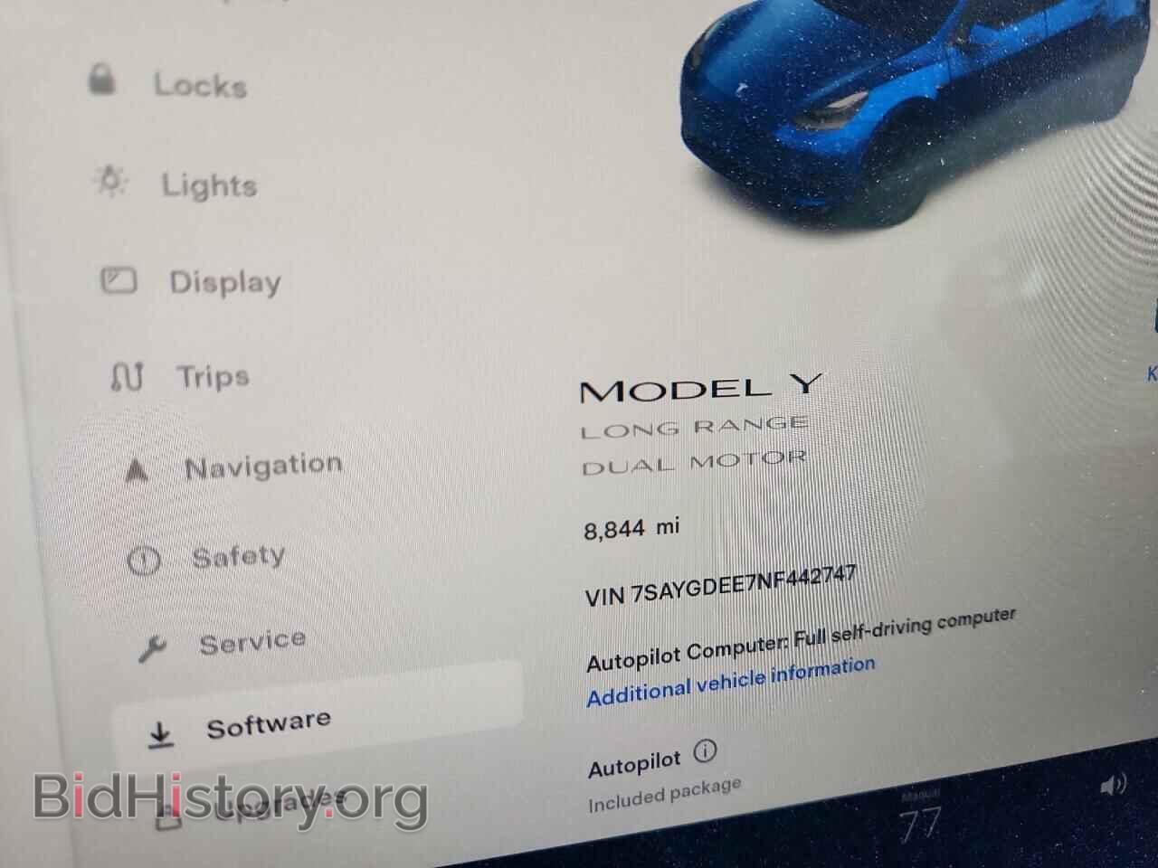 2022 TESLA MODEL Y - VIN: 7SAYGDEE7NF442747 - Фото 9