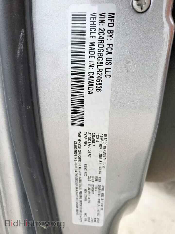 2020 DODGE CARAVAN - VIN: 2C4RDGBG8LR246836 - Фото 13