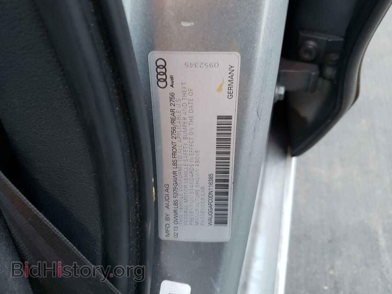 2013 AUDI A6 - VIN: WAUGGAFC0DN116385 - Фото 10