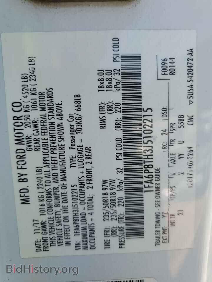 2018 FORD ALL Models - VIN: 1FA6P8TH3J5102215 - Photo 12