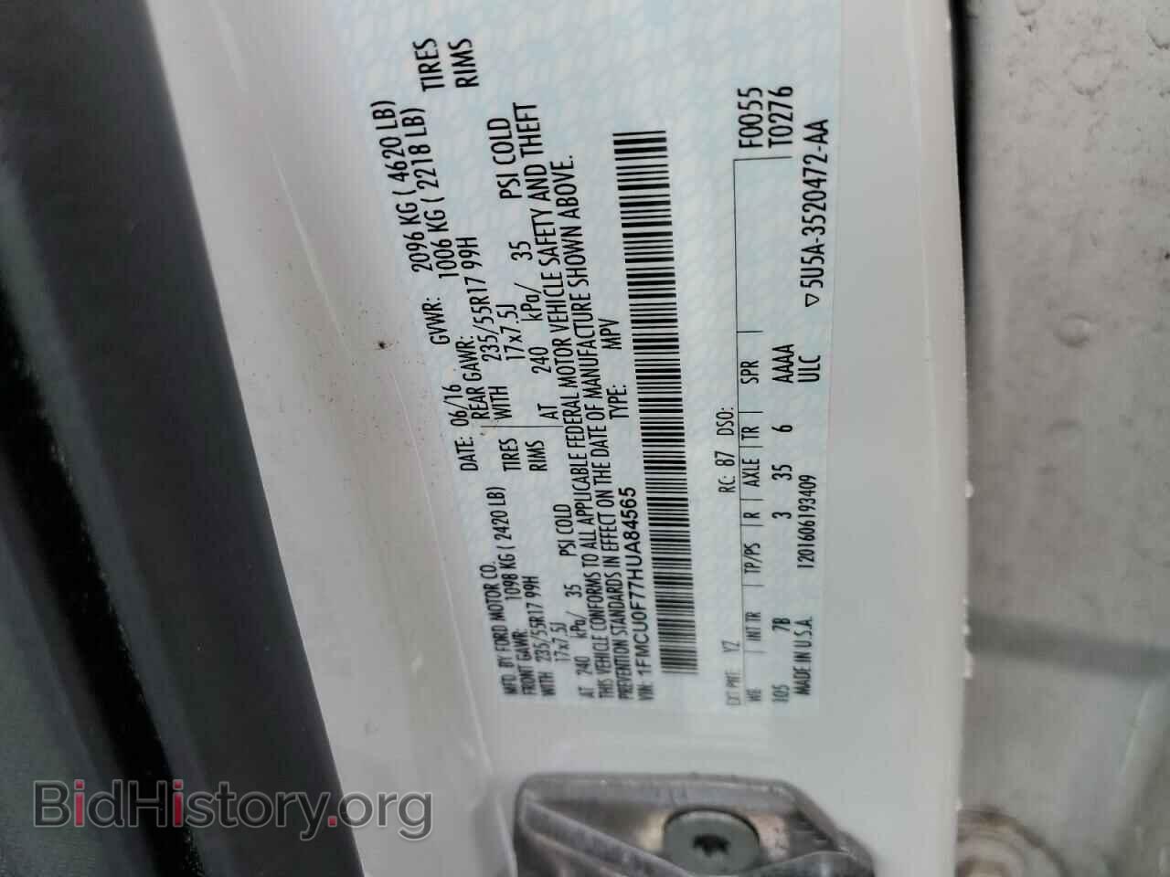 2017 FORD ESCAPE - VIN: 1FMCU0F77HUA84565 - Photo 12