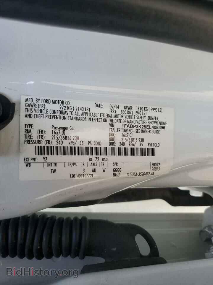 2014 FORD FOCUS - VIN: 1FADP3K26EL408396 - Фото 12