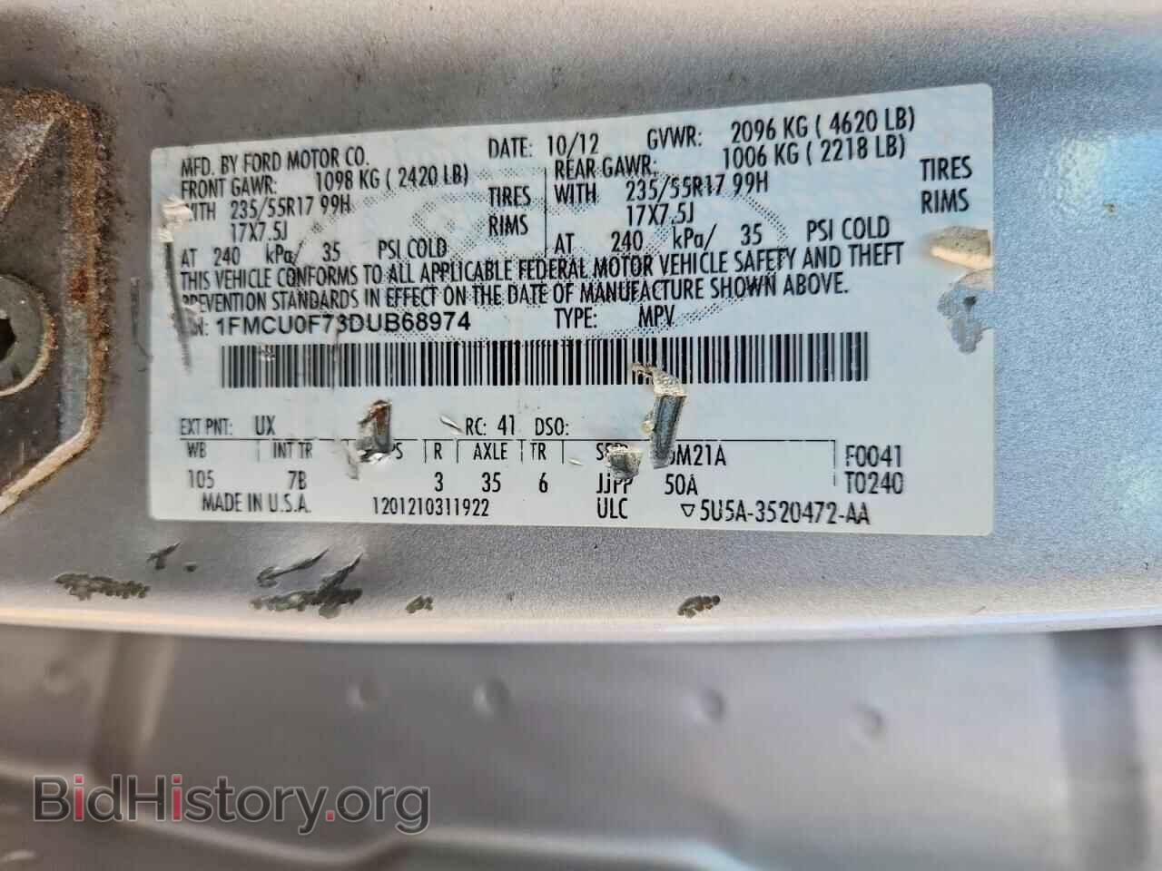 2013 FORD ESCAPE - VIN: 1FMCU0F73DUB68974 - Photo 13