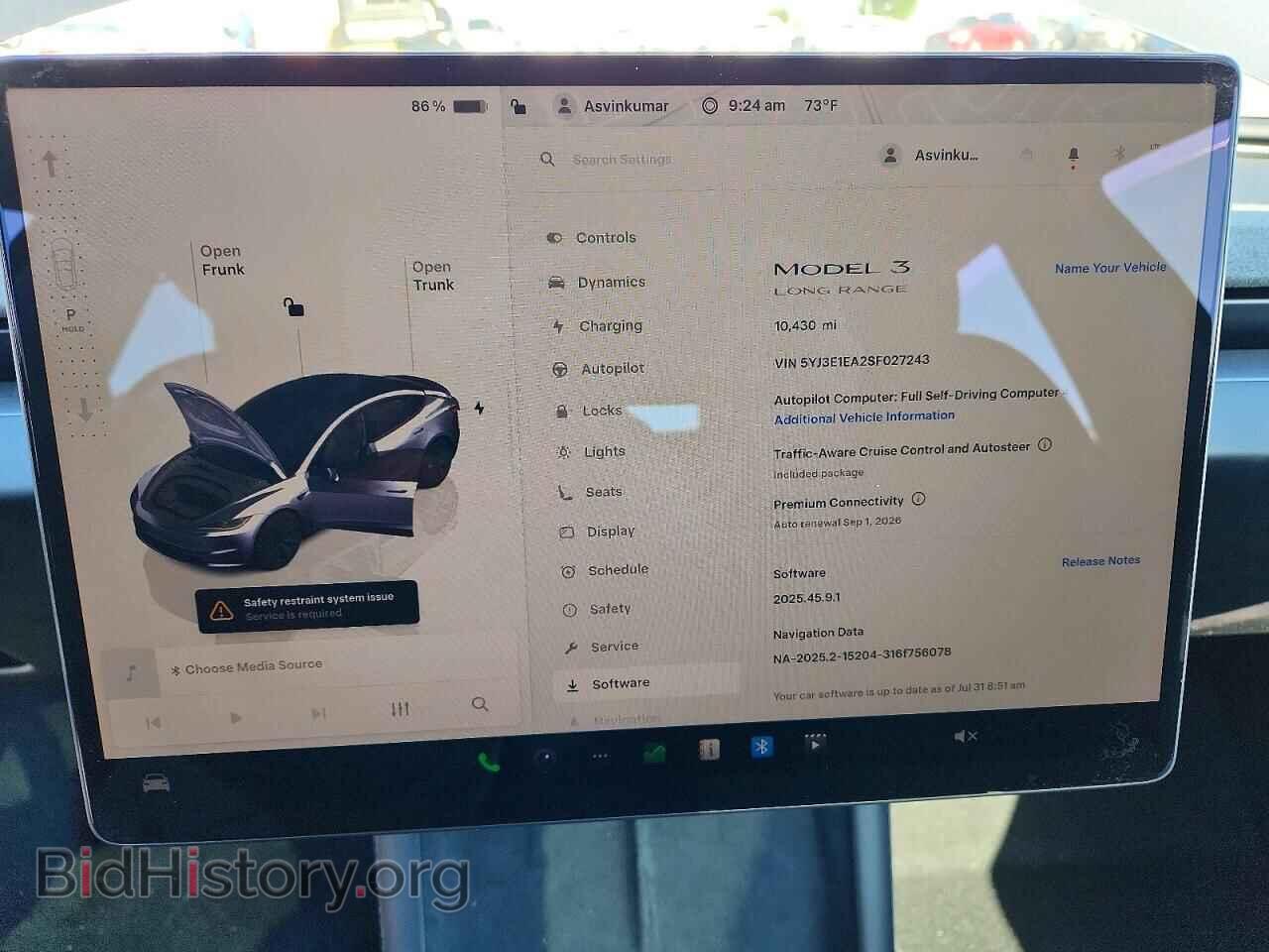 2025 TESLA MODEL 3 - VIN: 5YJ3E1EA2SF027243 - Photo 9