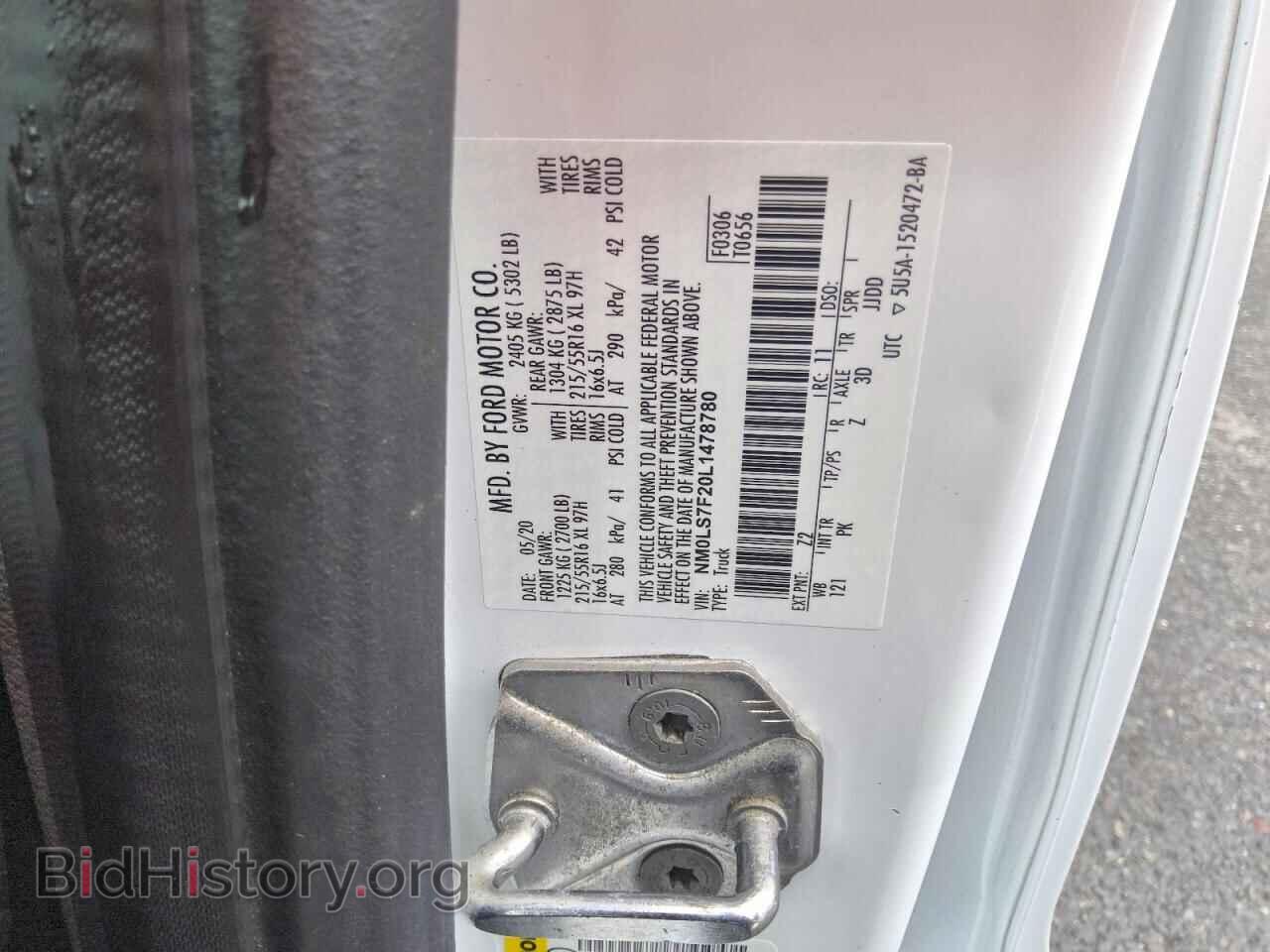 2020 FORD TRANSIT - VIN: NM0LS7F20L1478780 - Photo 13