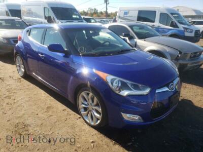 2012 Hyundai VELOSTER, синий — VIN KMHTC6AD2CU025533, Copart