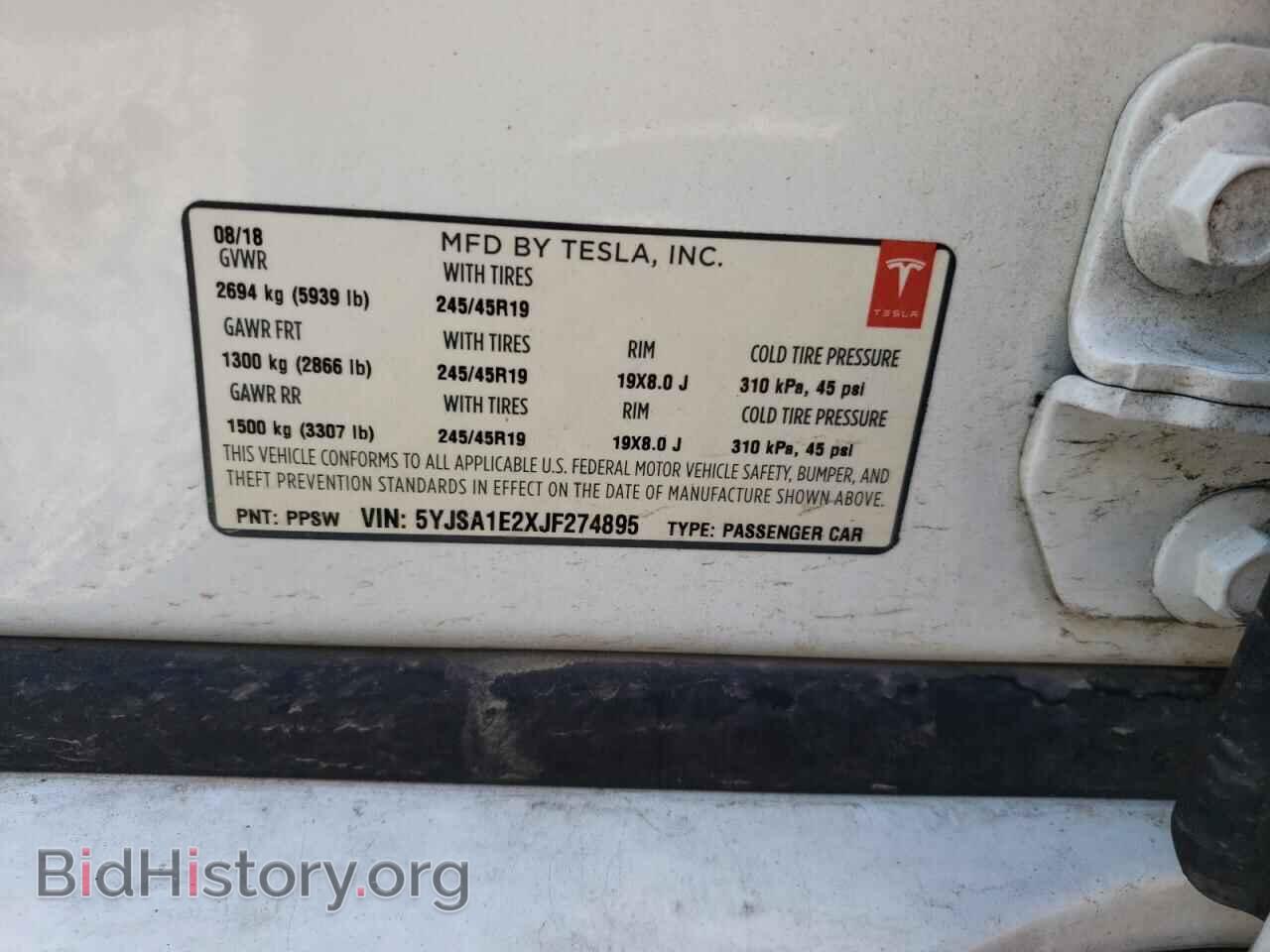 2018 TESLA MODEL S - VIN: 5YJSA1E2XJF274895 - Photo 13