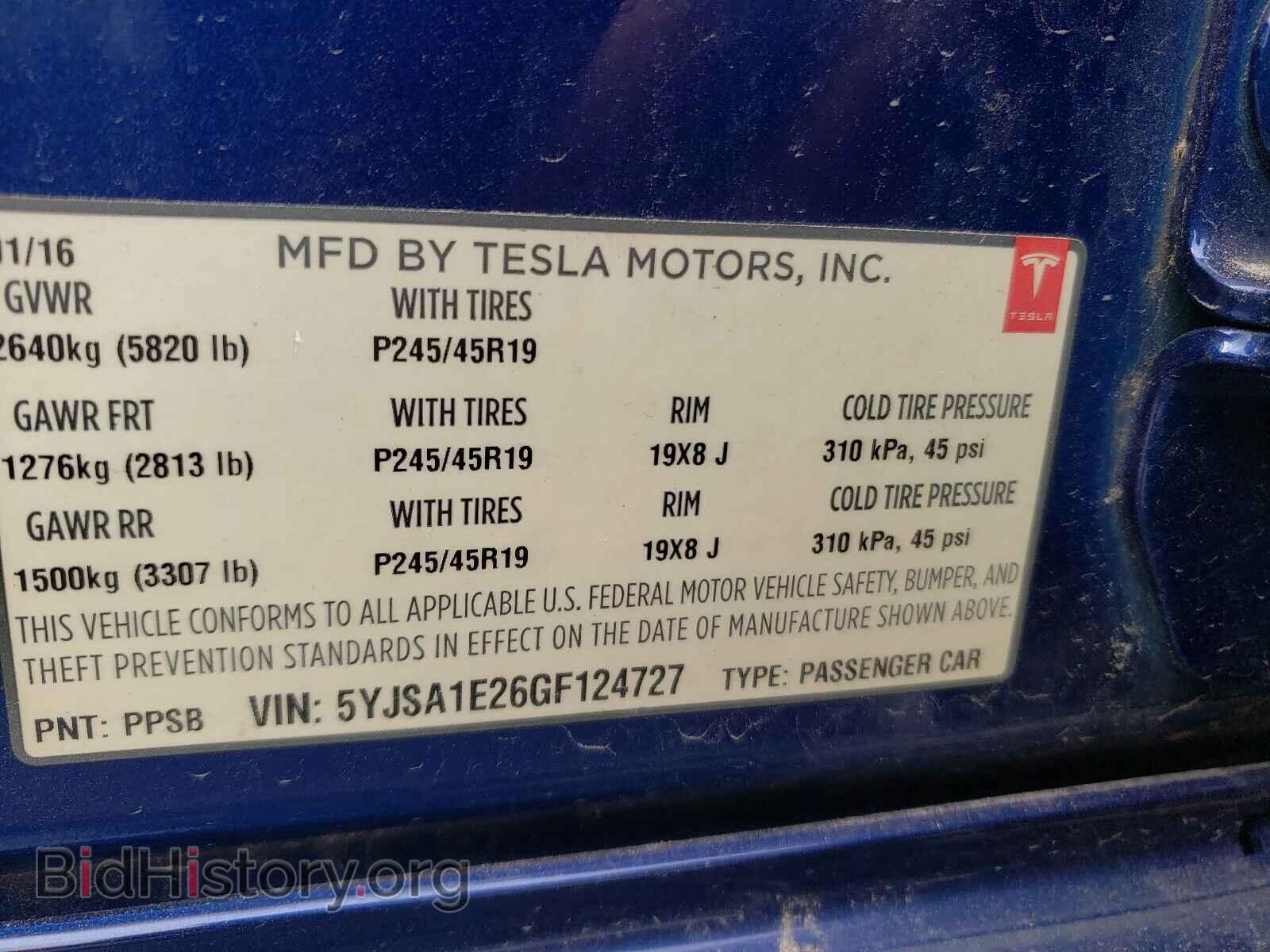 2016 TESLA MODEL S - VIN: 5YJSA1E26GF124727 - Photo 10