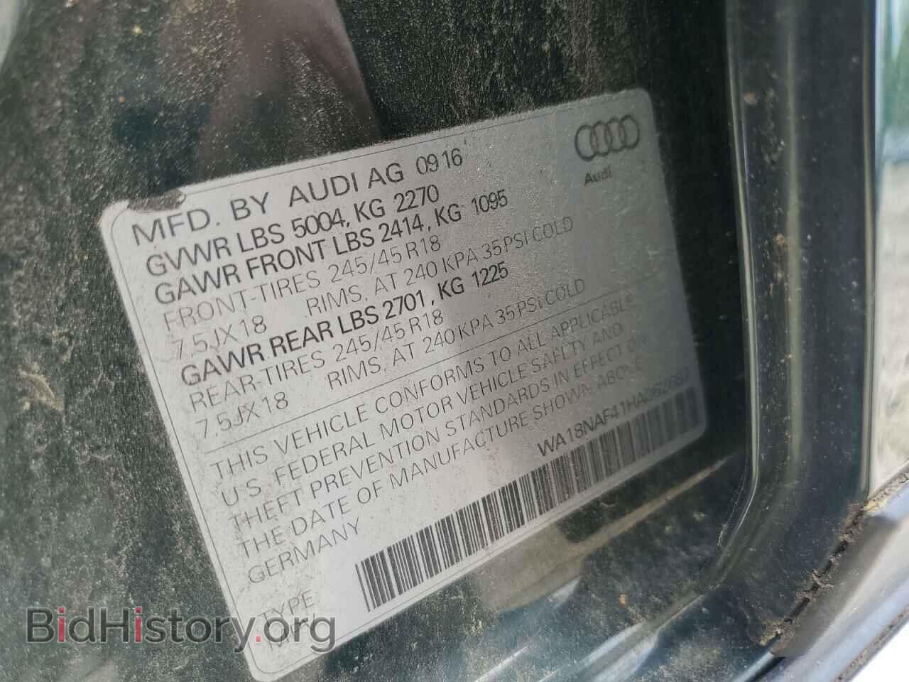 2017 AUDI A4 - VIN: WA18NAF41HA062687 - Фото 13