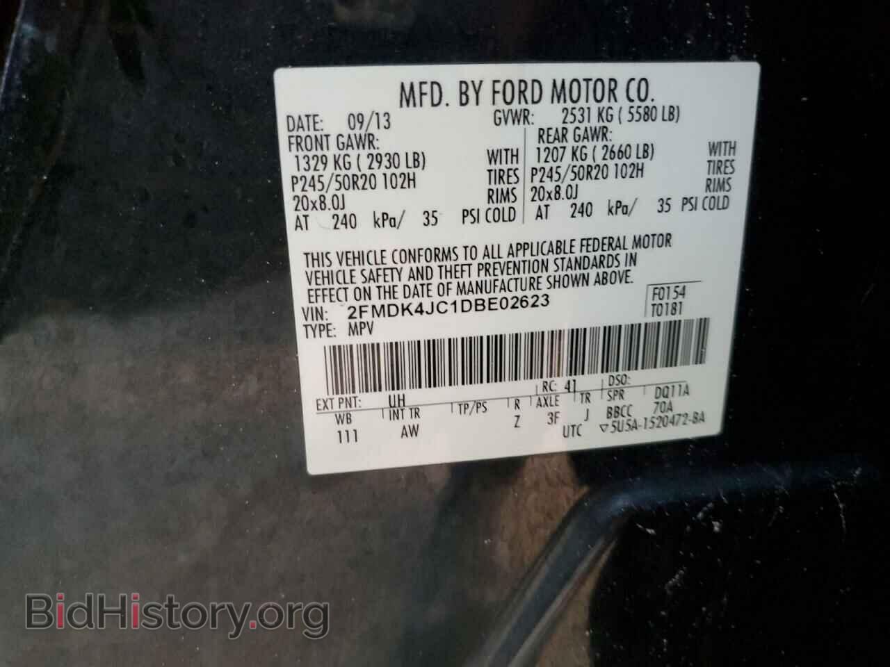 2013 FORD EDGE - VIN: 2FMDK4JC1DBE02623 - Photo 10
