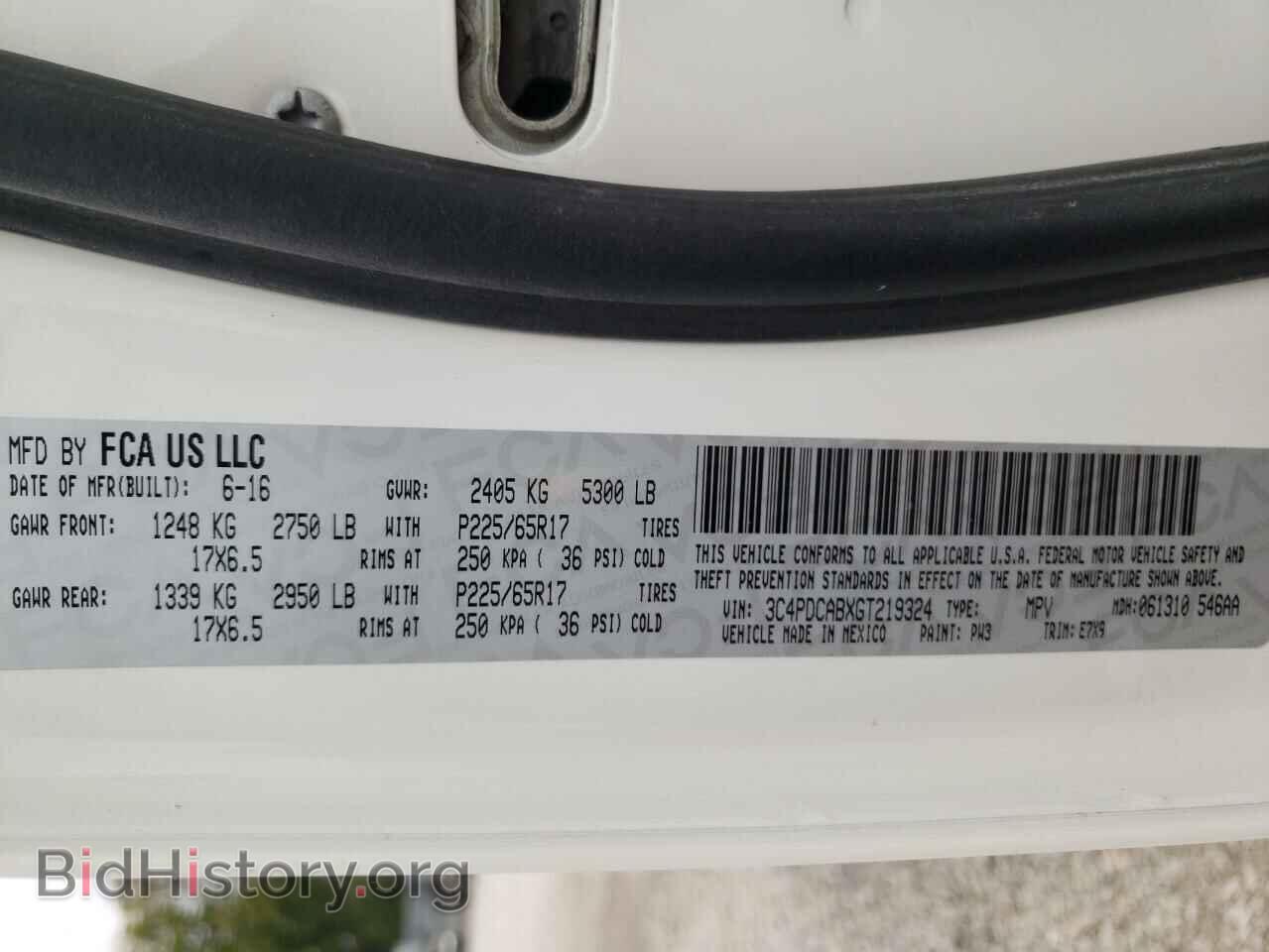 2016 DODGE JOURNEY - VIN: 3C4PDCABXGT219324 - Фото 10