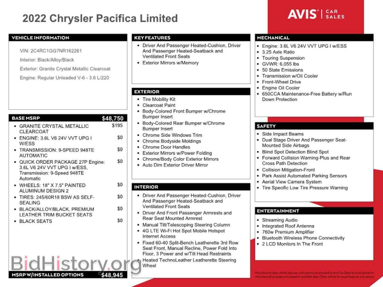 2022 CHRYSLER PACIFICA - VIN: 2C4RC1GG7NR162261 - Фото 13