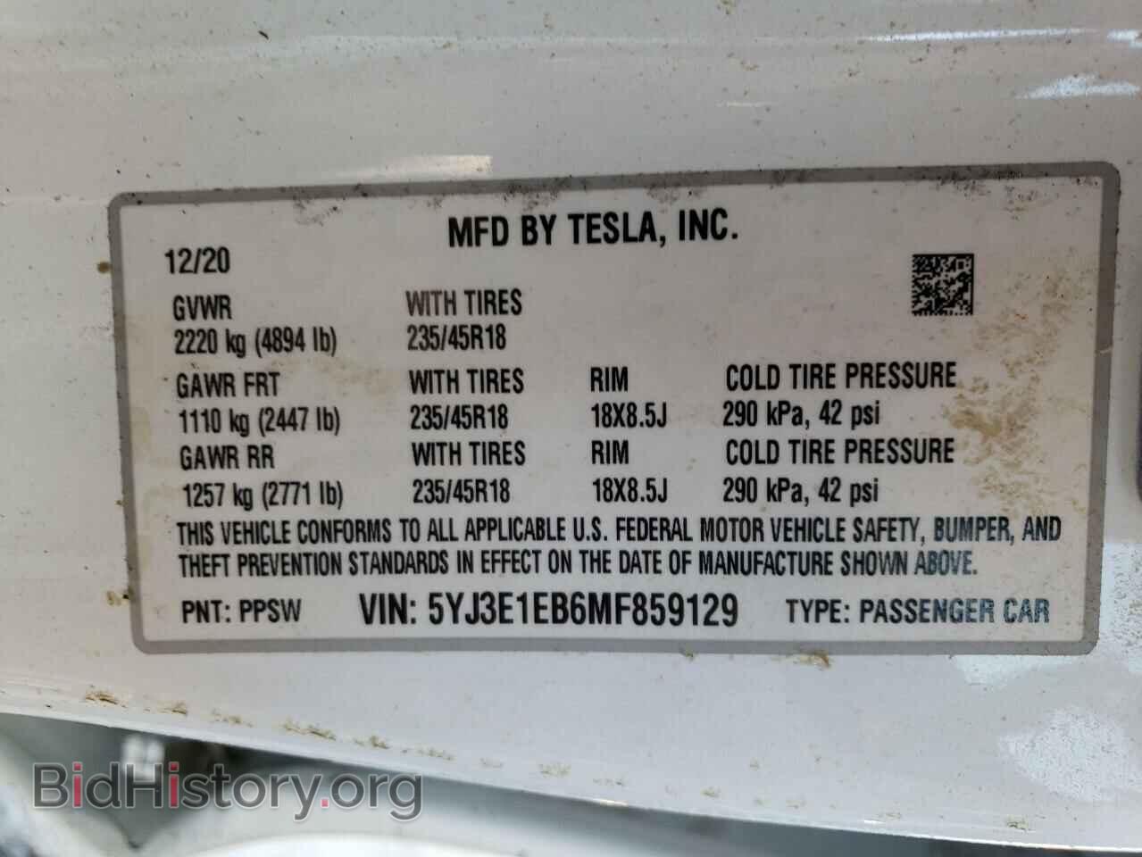 2021 TESLA MODEL 3 - VIN: 5YJ3E1EB6MF859129 - Photo 10