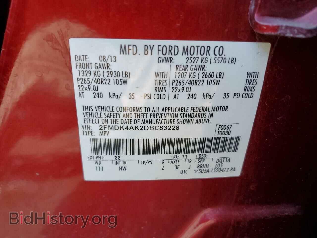 2013 FORD EDGE - VIN: 2FMDK4AK2DBC83228 - Photo 13