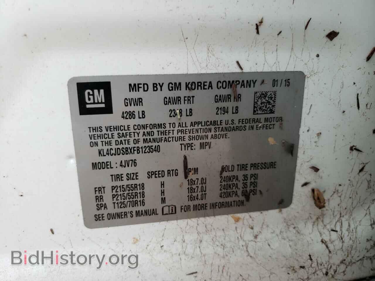 2015 BUICK ENCORE - VIN: KL4CJDSBXFB123540 - Photo 10