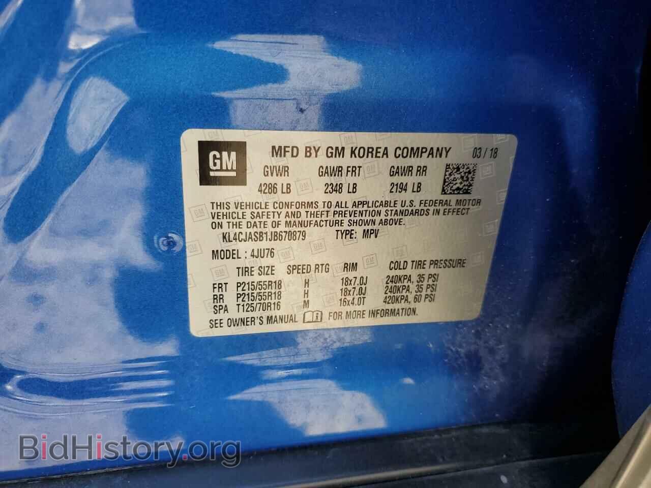 2018 BUICK ENCORE - VIN: KL4CJASB1JB670879 - Фото 10
