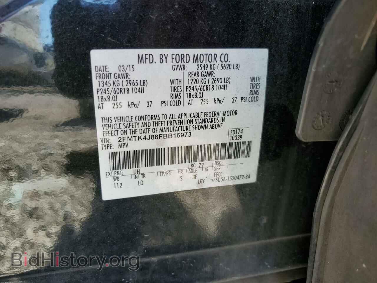 2015 FORD EDGE - VIN: 2FMTK4J88FBB16973 - Photo 10