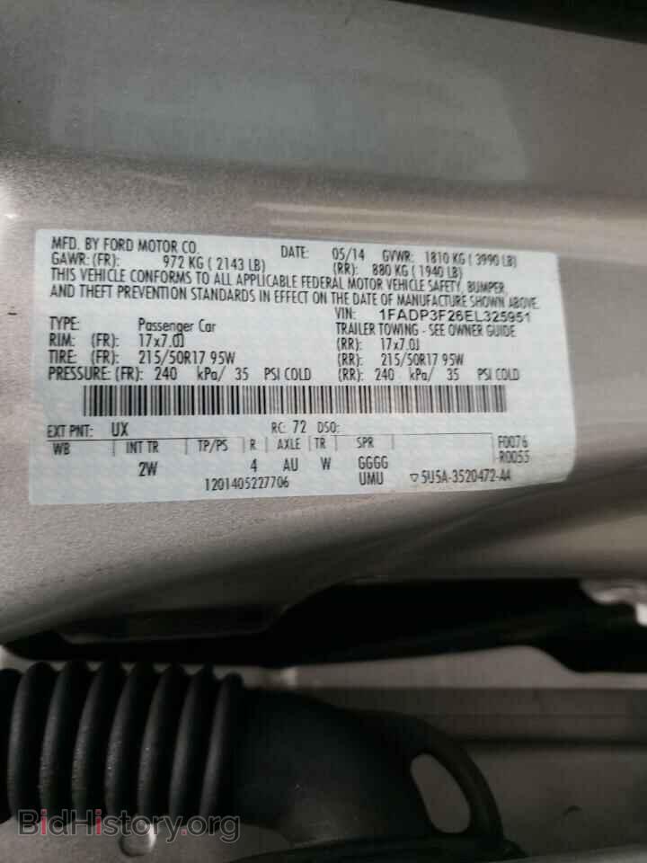 2014 FORD FOCUS - VIN: 1FADP3F26EL325951 - Фото 10