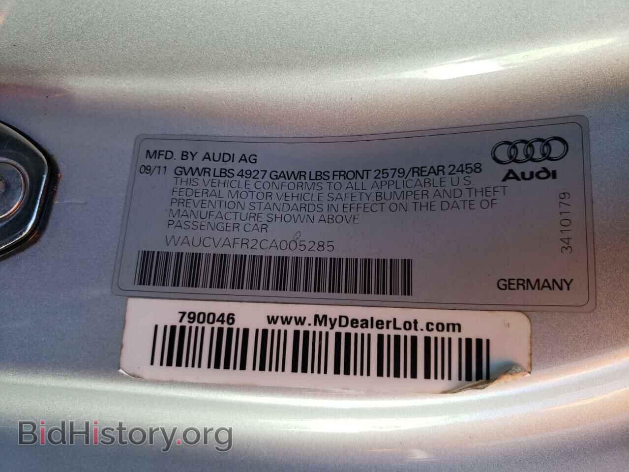 2012 AUDI S5/RS5 - VIN: WAUCVAFR2CA005285 - Фото 10