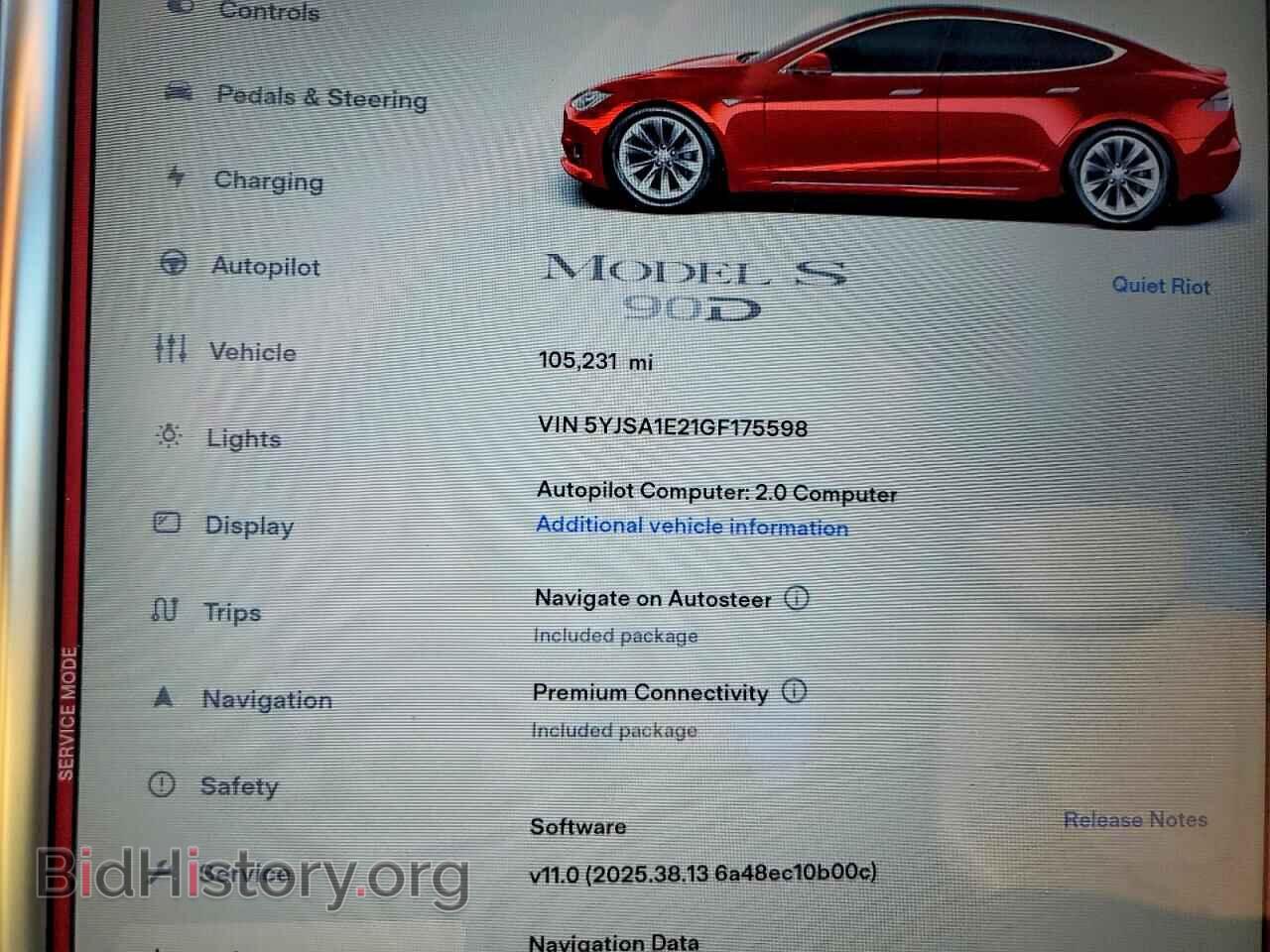 2016 TESLA MODEL S - VIN: 5YJSA1E21GF175598 - Photo 9