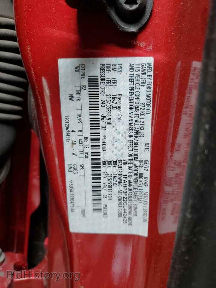 2012 FORD FOCUS - VIN: 1FAHP3F22CL442425 - Фото 10