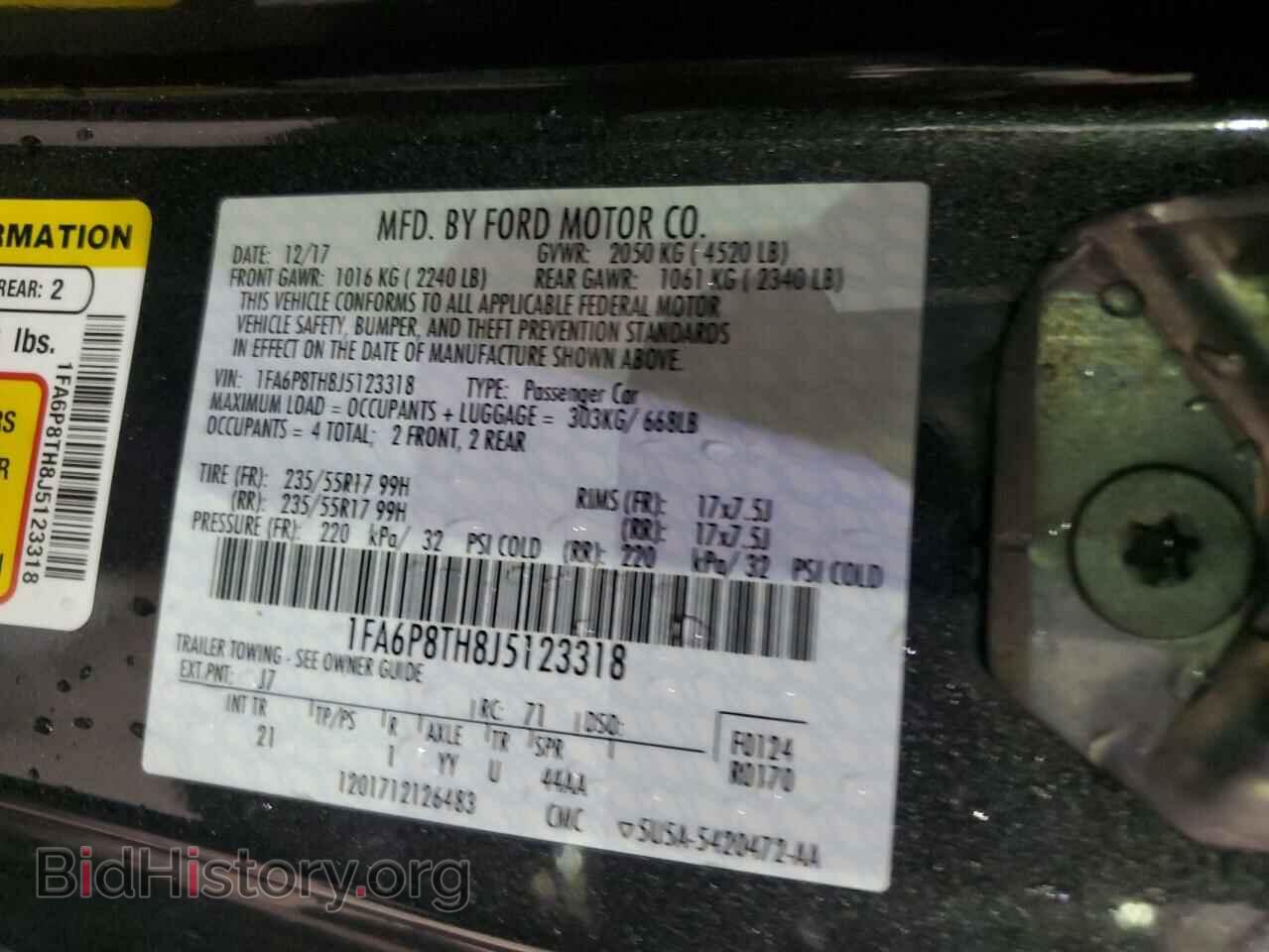 2018 FORD ALL Models - VIN: 1FA6P8TH8J5123318 - Photo 12