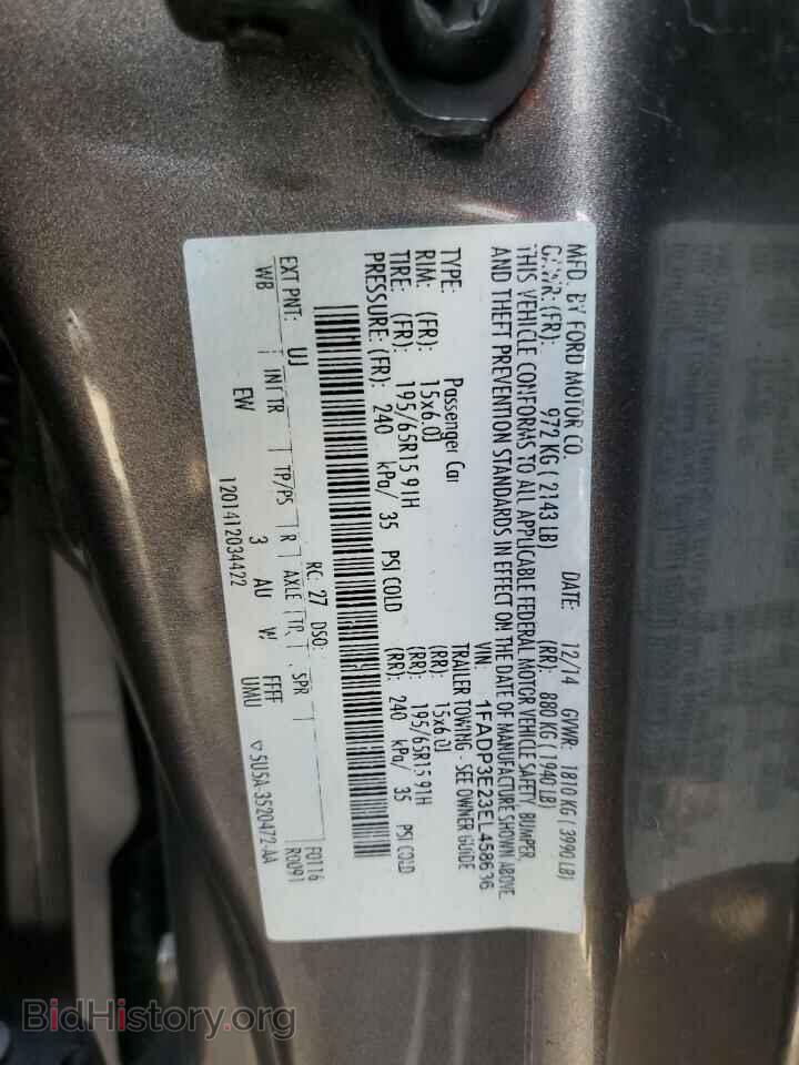2014 FORD FOCUS - VIN: 1FADP3E23EL458636 - Фото 10