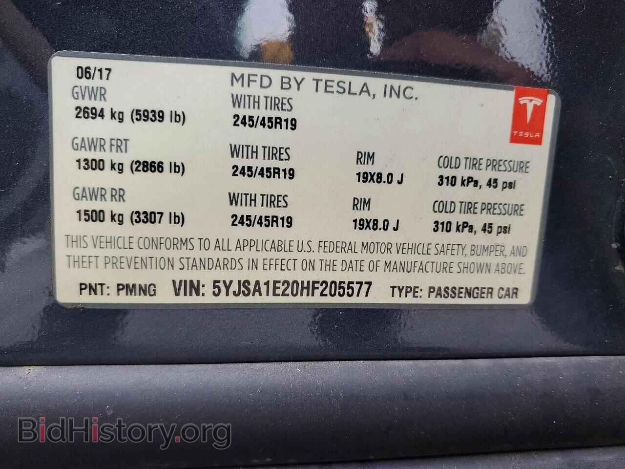 2017 TESLA MODEL S - VIN: 5YJSA1E20HF205577 - Photo 13