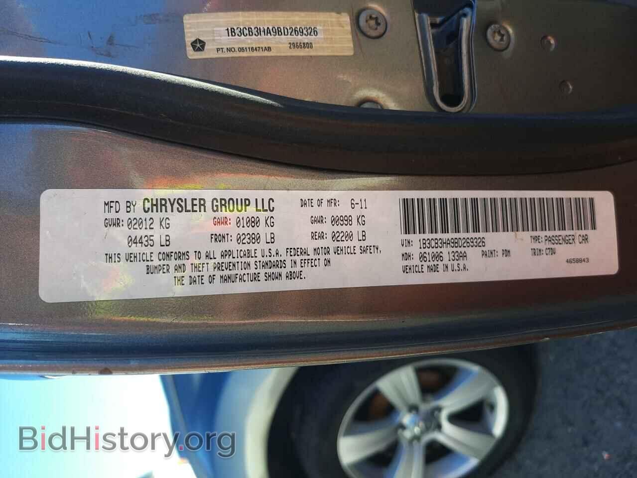 2011 DODGE CALIBER - VIN: 1B3CB3HA9BD269326 - Photo 10