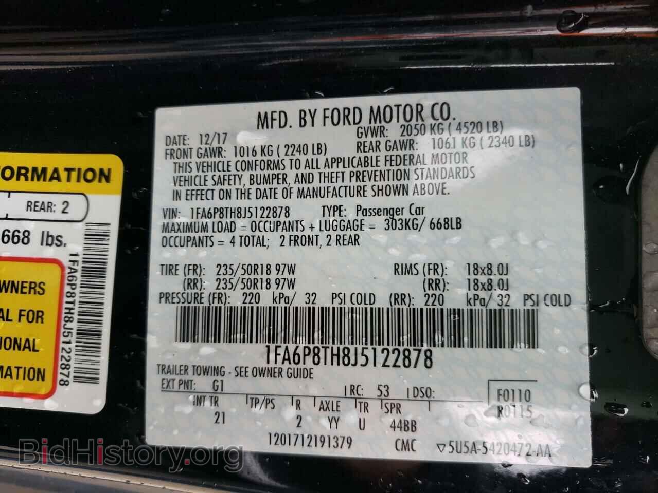 2018 FORD MUSTANG - VIN: 1FA6P8TH8J5122878 - Фото 10