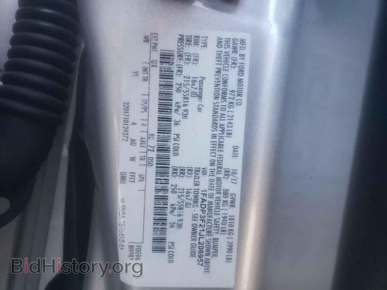 2018 FORD FOCUS - VIN: 1FADP3F21JL206957 - Фото 10