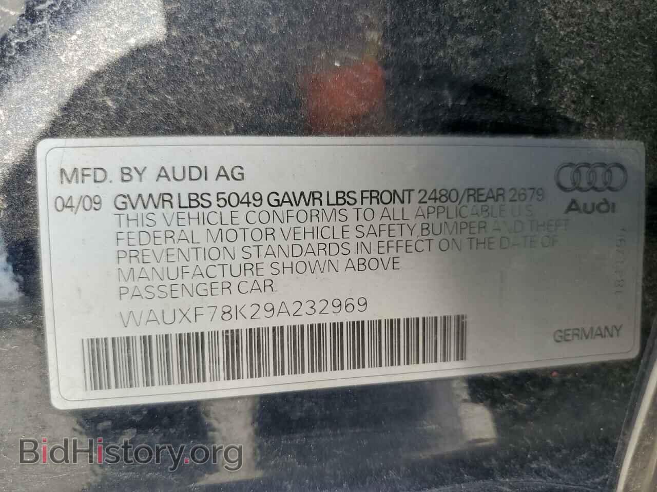 2009 AUDI A4 - VIN: WAUXF78K29A232969 - Фото 13