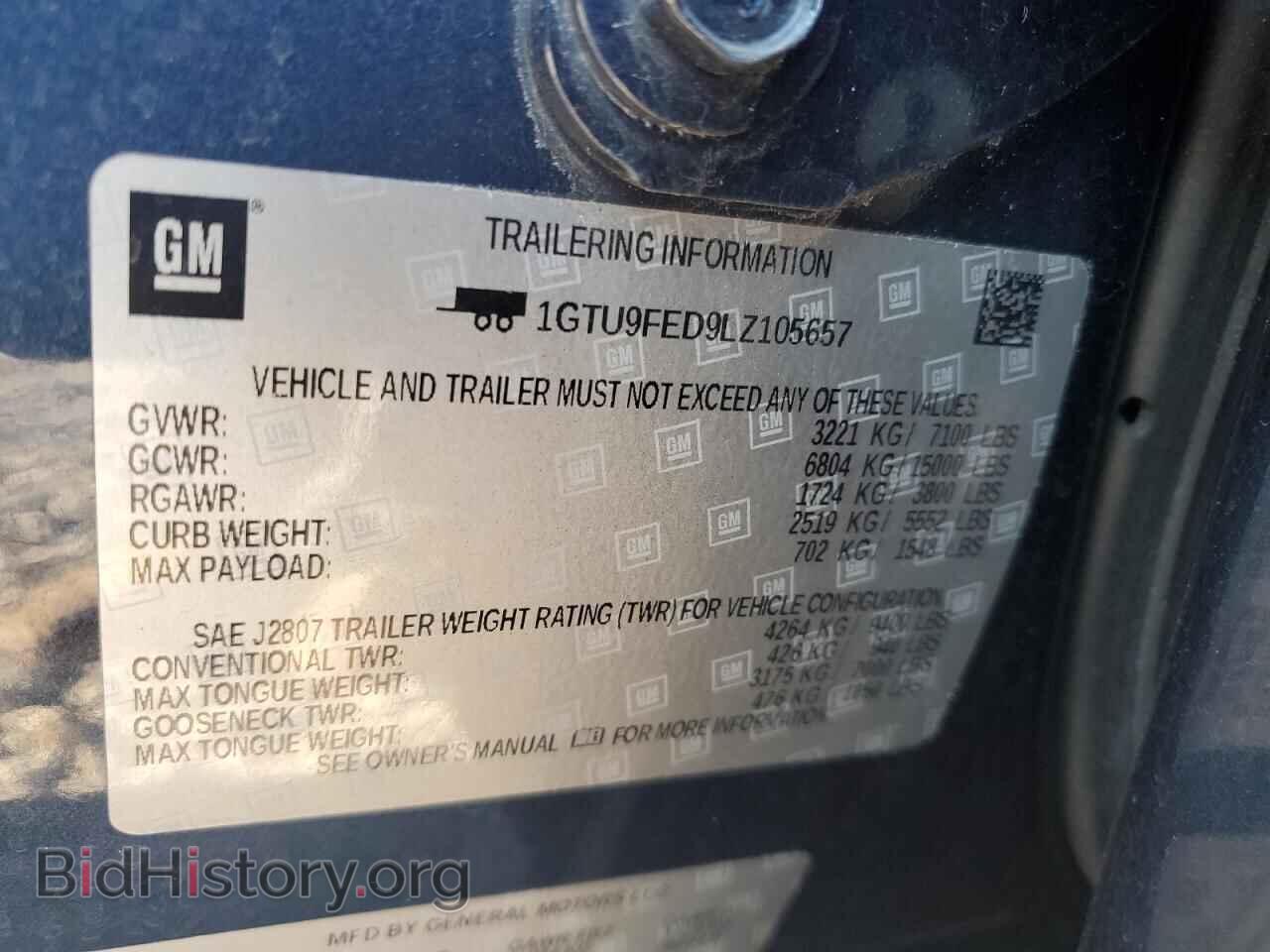 2020 GMC SIERRA - VIN: 1GTU9FED9LZ105657 - Фото 12