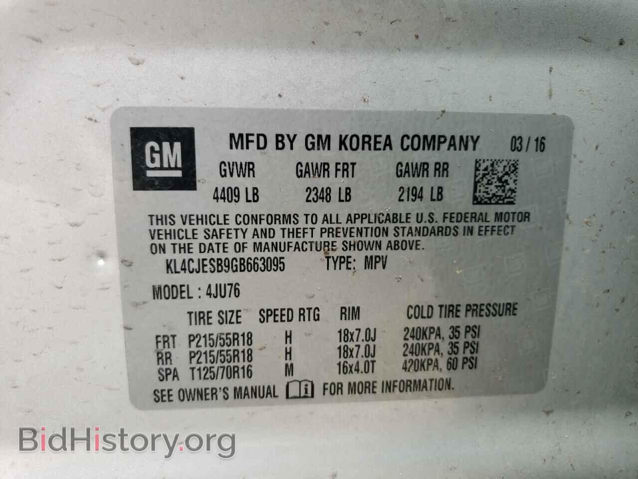 2016 BUICK ENCORE - VIN: KL4CJESB9GB663095 - Photo 13