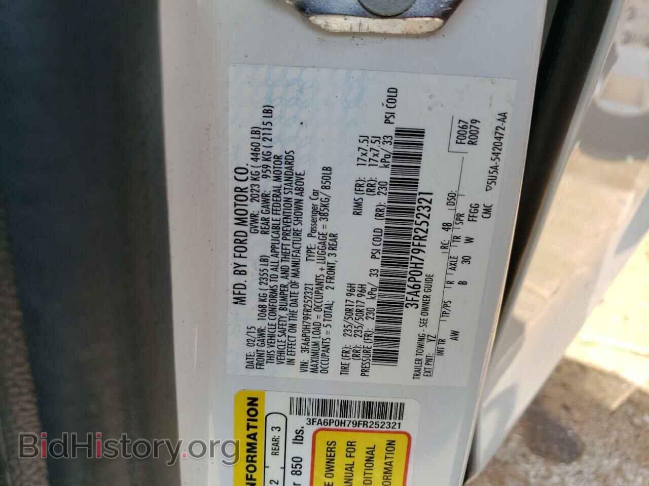 2015 FORD ALL Models - VIN: 3FA6P0H79FR252321 - Фото 12