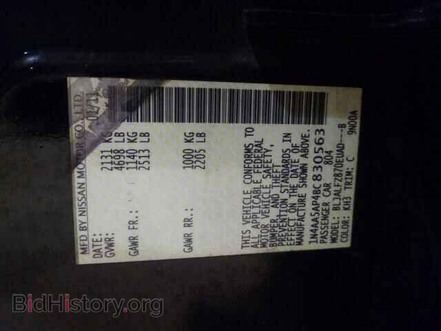 2011 NISSAN MAXIMA - VIN: 1N4AA5AP4BC830563 - Фото 10