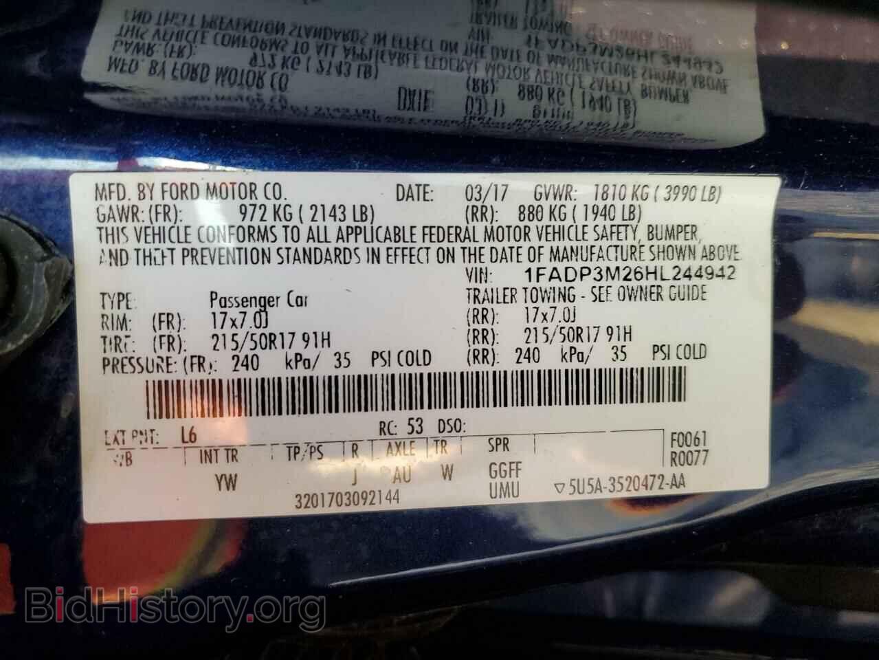 2017 FORD FOCUS - VIN: 1FADP3M26HL244942 - Фото 12