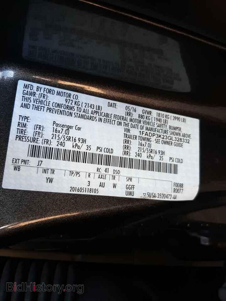 2016 FORD FOCUS - VIN: 1FADP3K23GL328332 - Фото 10