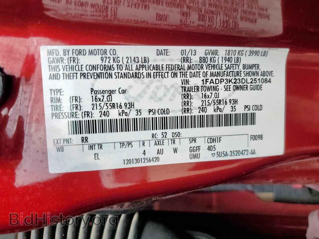 2013 FORD FOCUS - VIN: 1FADP3K23DL251084 - Фото 12